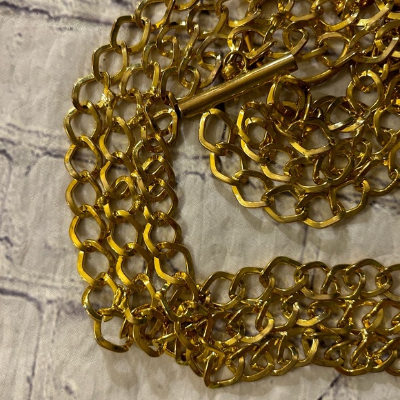 GOLD TONE 3 ATTACHED CHAINS WOMENS BELT - Picture 8 of 9